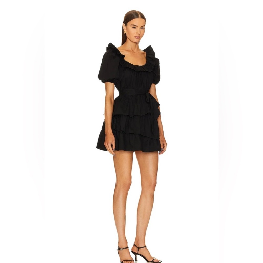 Tularosa Black Ruffle Mini Dress